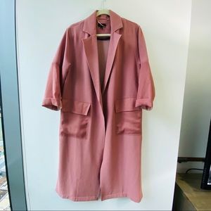TOPSHOP: Contrast Panel Duster Coat (Size 4)